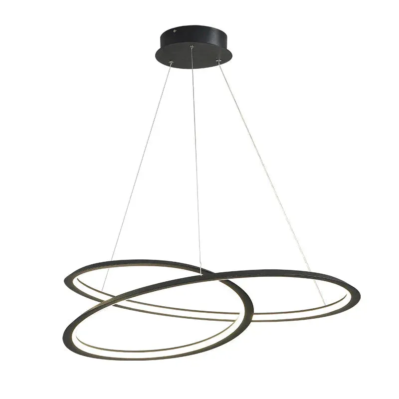Household Simple LED Dining Room Lights Bedroom Wrought Iron Circular Lighting Lamps