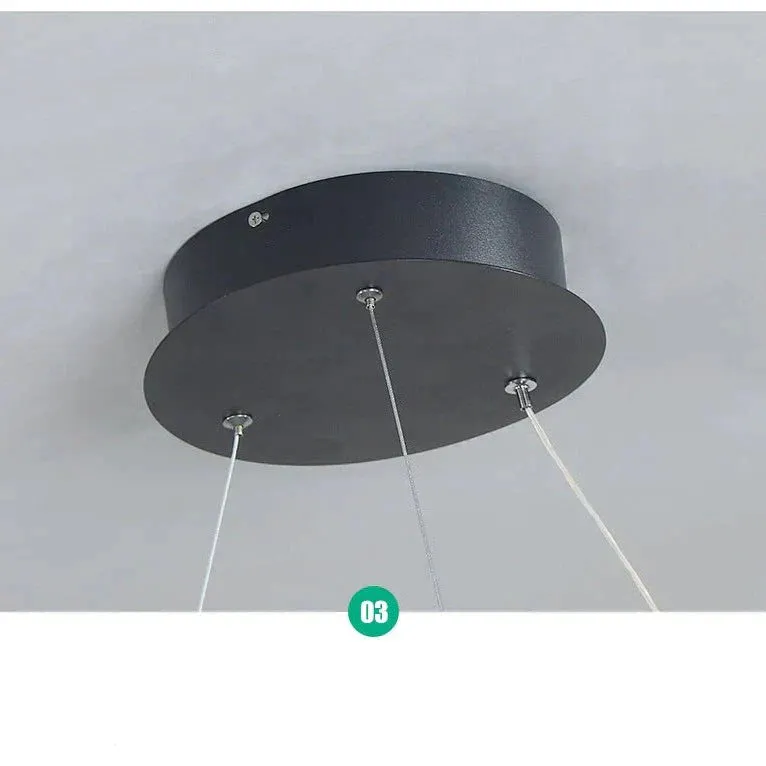 Household Simple LED Dining Room Lights Bedroom Wrought Iron Circular Lighting Lamps