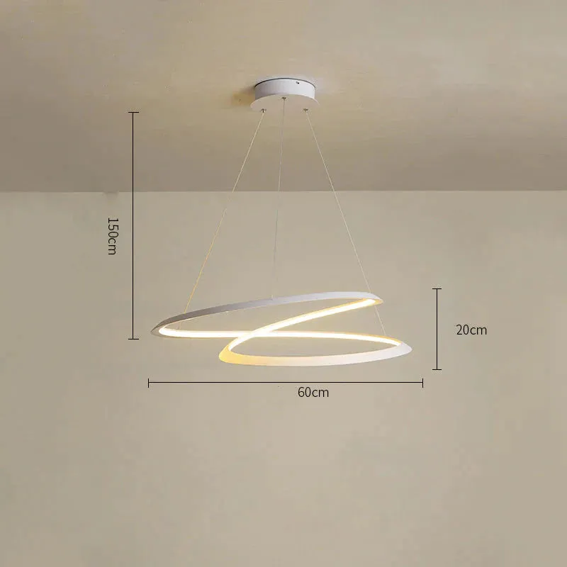 Household Simple LED Dining Room Lights Bedroom Wrought Iron Circular Lighting Lamps