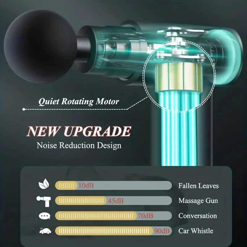 Instant Muscle Relief With Mini Massage Gun - 4 Interchangeable Heads For Targeted Pain Relief, Valentine's Day gift