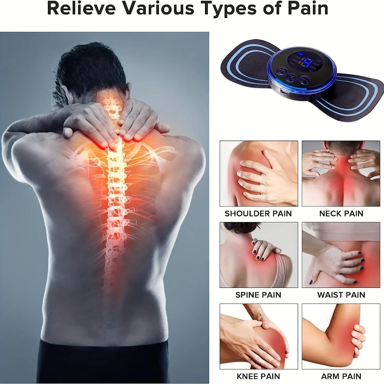 ITEM# 0191   Mini Deep Tissue Muscle Massager with 2 Replaceable Massage Pads and 18 Speed for Pain Relief and Relaxation of Arm, Leg, Foot, Shoulder, Waist (Watch Video)