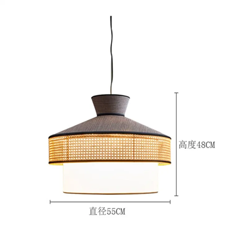 Japanese Simple Art Fabric Pendant Lights Led E27 Restaurant Modern Suspension Luminaire Living Room Decoration Bedroom Study