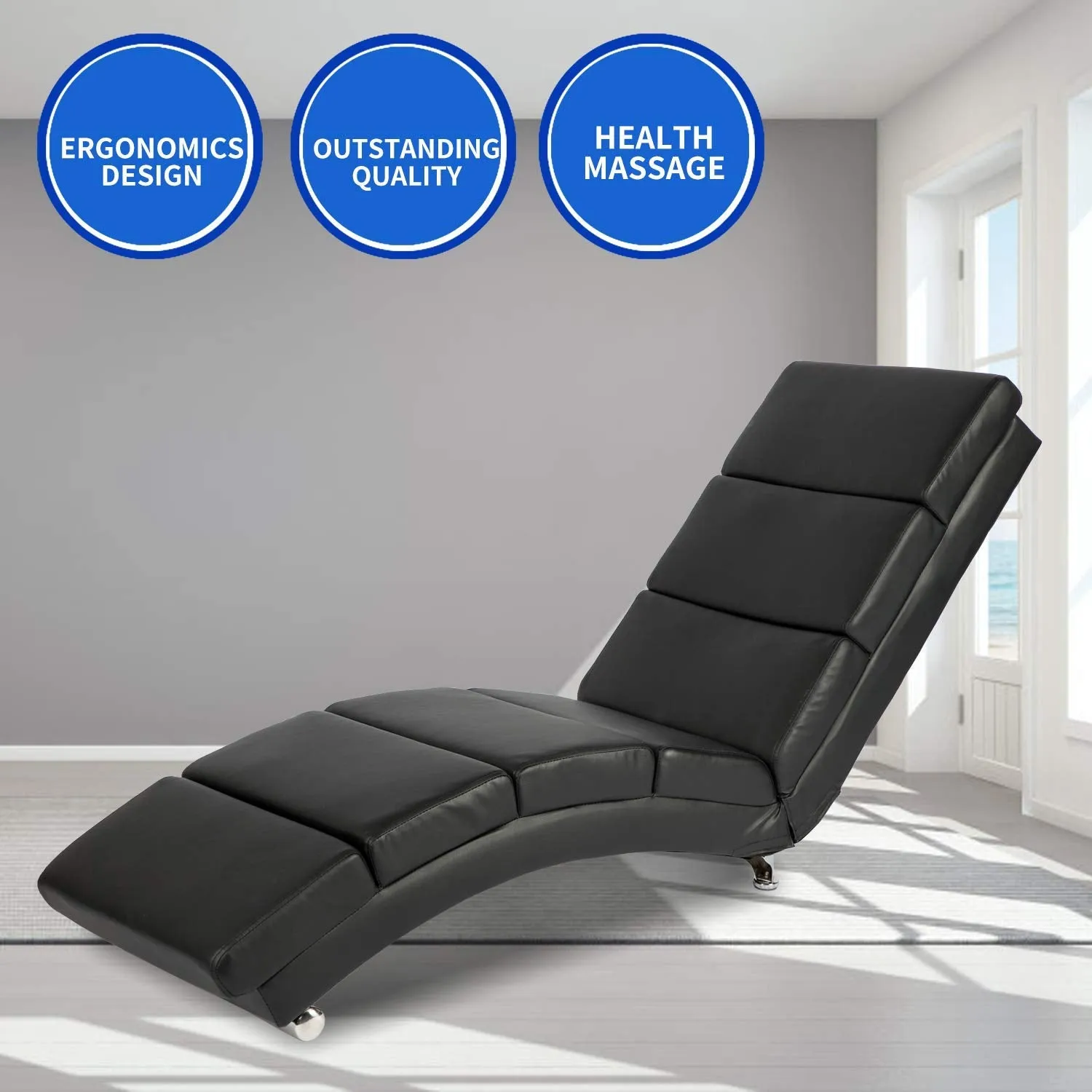 Leather Ergonomic Modern Upholstered Chaise Lounge for Indoor Furniture