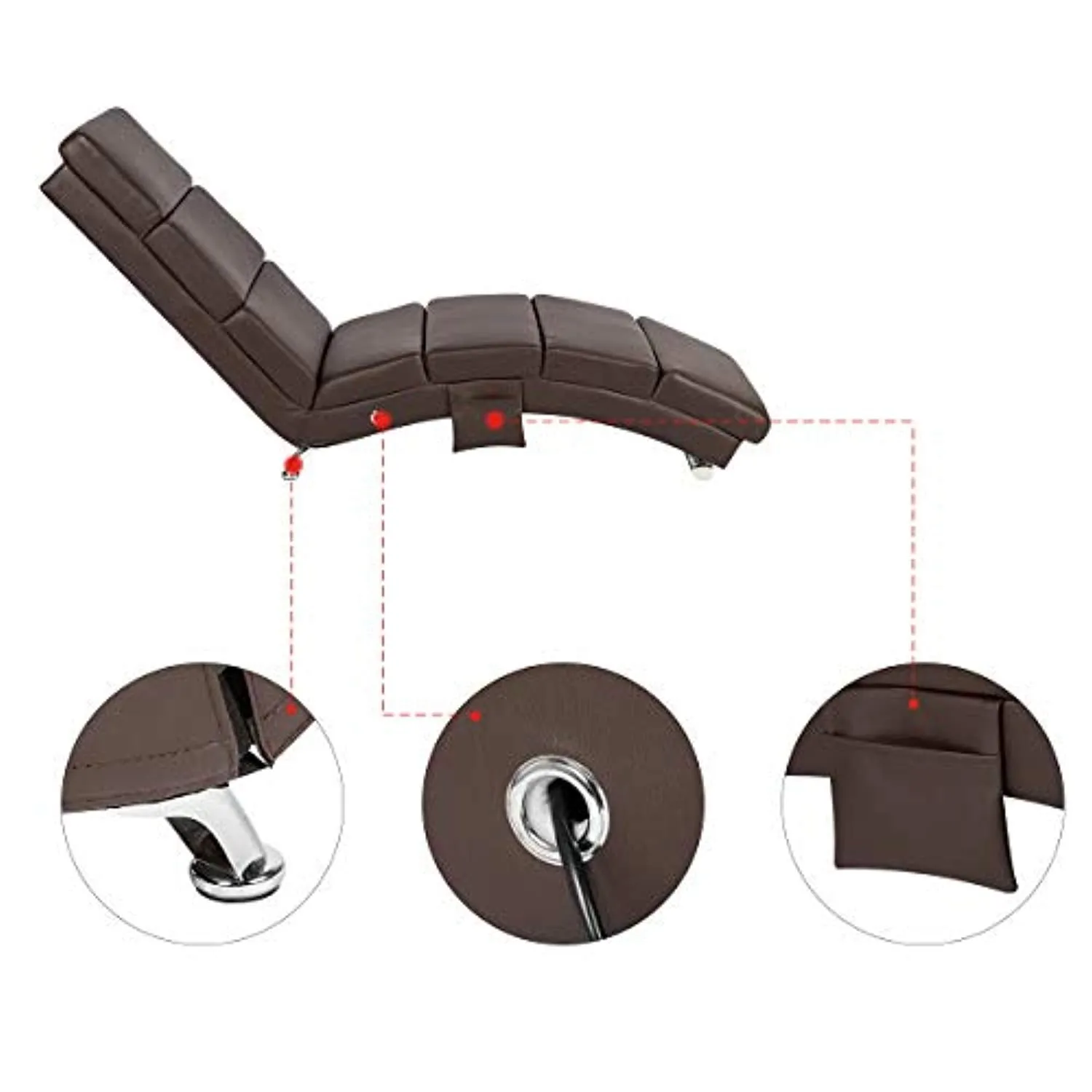 Leather Ergonomic Modern Upholstered Chaise Lounge for Indoor Furniture
