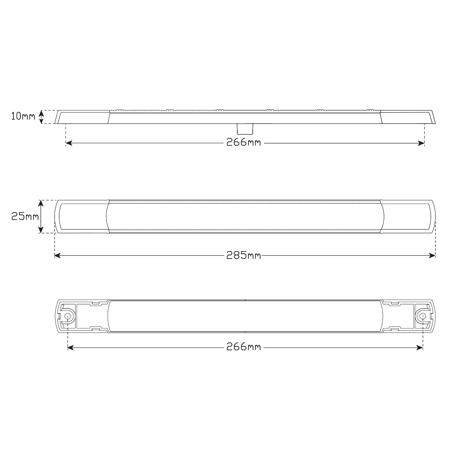 LED Autolamps 285BR12 Low Profile LED Slimline Rear Stop/Tail Strip Lamp