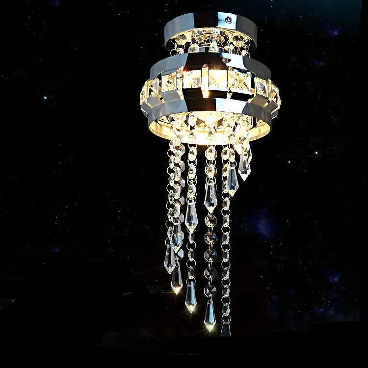 LED Ceiling Light Simple Round Crystal Bar Creative Living Room Bedroom Dining Room Corridor Aisle Light
