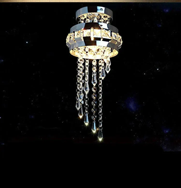 LED Ceiling Light Simple Round Crystal Bar Creative Living Room Bedroom Dining Room Corridor Aisle Light