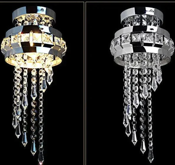 LED Ceiling Light Simple Round Crystal Bar Creative Living Room Bedroom Dining Room Corridor Aisle Light