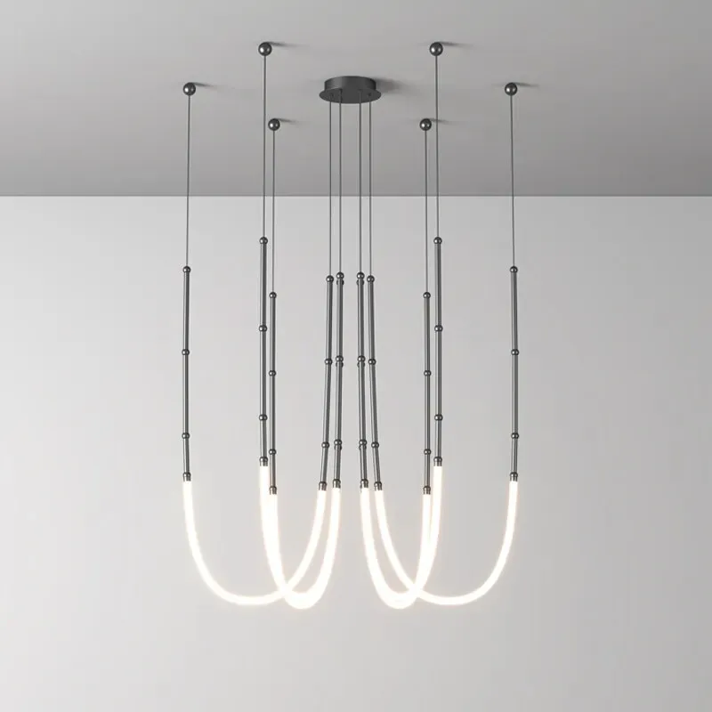 LED DIY Minimalism Stainless Steel Gold Black Designer Lustre Lamparas De Techo Ceiling Lights.Ceiling Lamp For Living Room