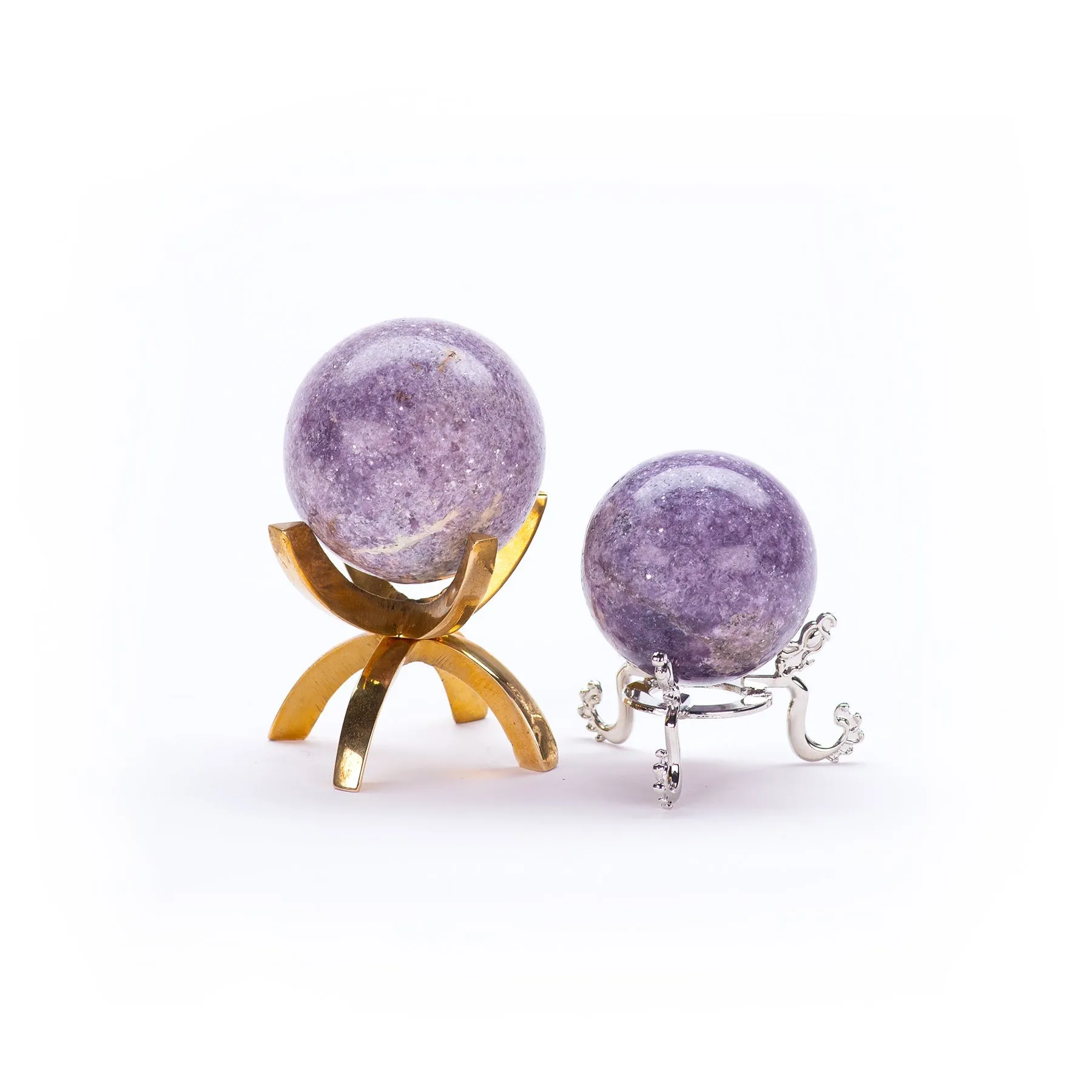 Lepidolite Sphere, A Grade