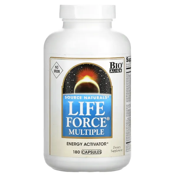 Life Force Multiple Without Iron, 180 Capsules, Source Naturals