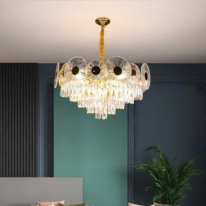 Light Luxury Crystal Pendant Lamps High-end Living Room Dining Room Bedroom Modern Simple Atmosphere Hanging Lamp For Ceiling