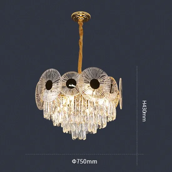 Light Luxury Crystal Pendant Lamps High-end Living Room Dining Room Bedroom Modern Simple Atmosphere Hanging Lamp For Ceiling