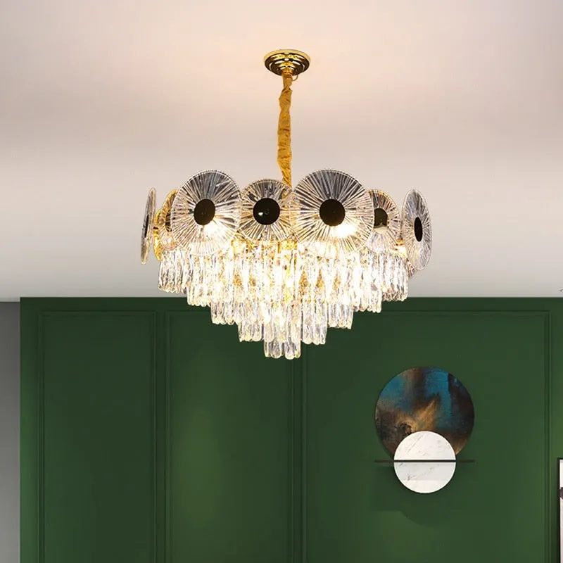 Light Luxury Crystal Pendant Lamps High-end Living Room Dining Room Bedroom Modern Simple Atmosphere Hanging Lamp For Ceiling