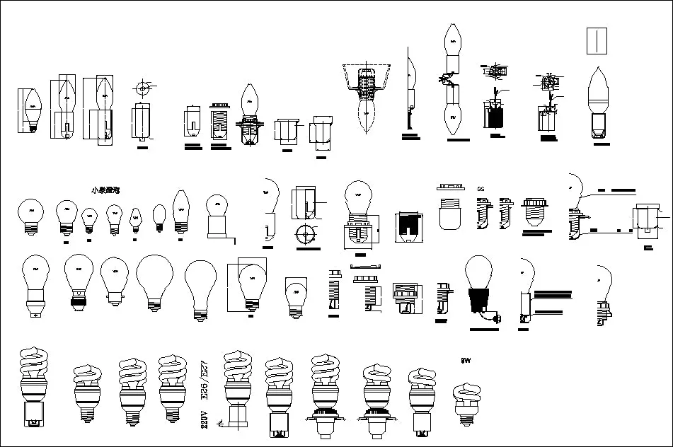 ★【Lighting hardware Autocad Blocks】-All kinds of Lighting Autocad Blocks Collection