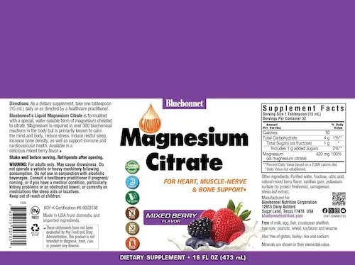Liquid Magnesium Citrate Mixed Berry, 16 oz
