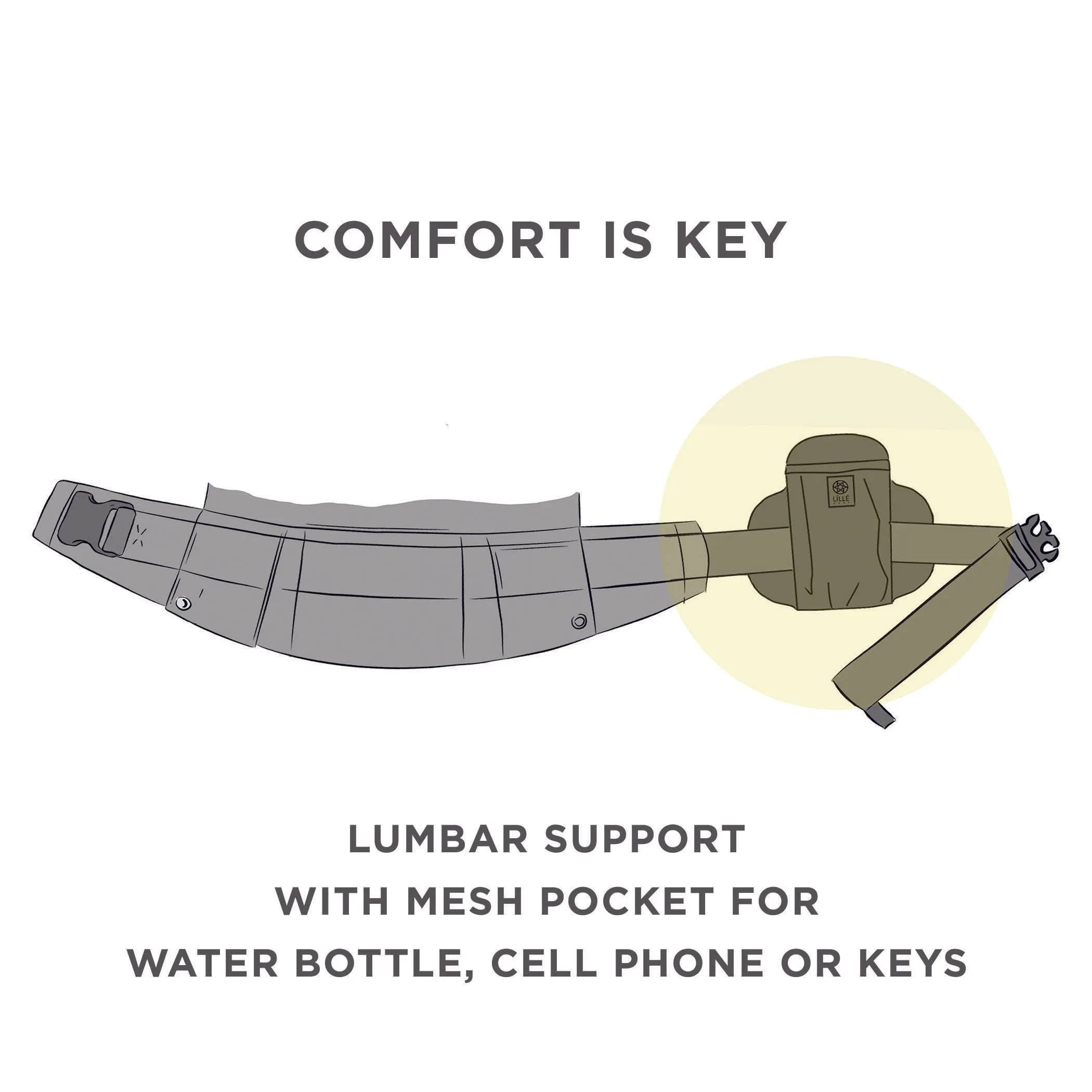 Lumbar Support with Pocket - Black