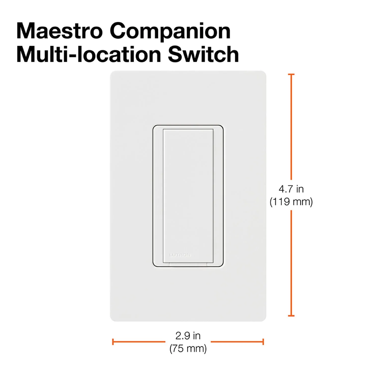 Lutron Maestro Multi-Location Companion Switch, Not for Standalone Use, Black