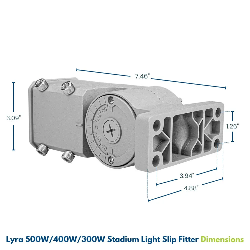 LYRA LED Stadium Light -  500W/400W/300W Selectable - Up to 75,000lm - 5000K - 200-480V  - 4H4V - 1500W Equal - 10 Year Warranty