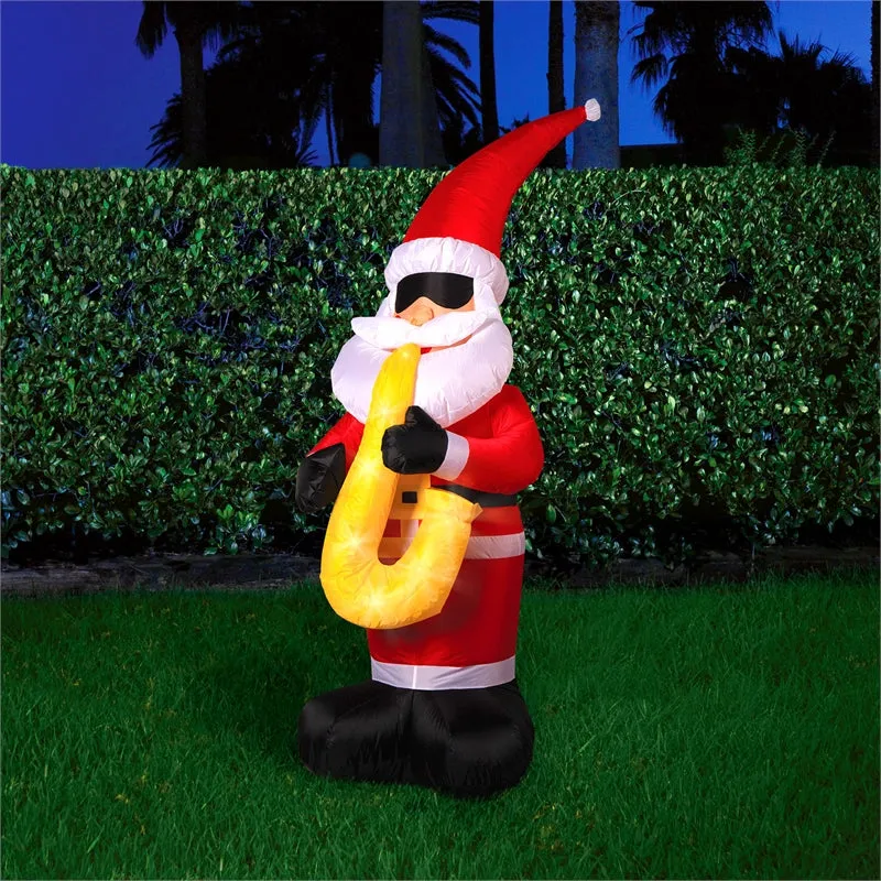 Lytworx 1.8m Inflatable Santa Playing Saxophone 11 Super Bright LEDs