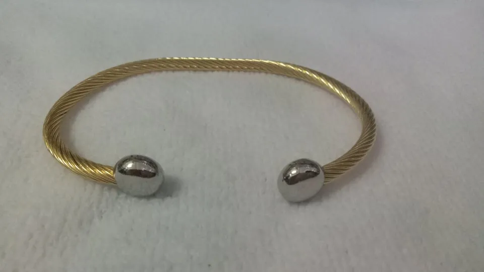MAGNETJEWELRYSTORE Twisted Stainless Steel Magnetic Therapy Bracelet