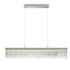 Mantra M6250 Cinna Linear Pendant 33W LED Polished Chrome / Crystal Chain