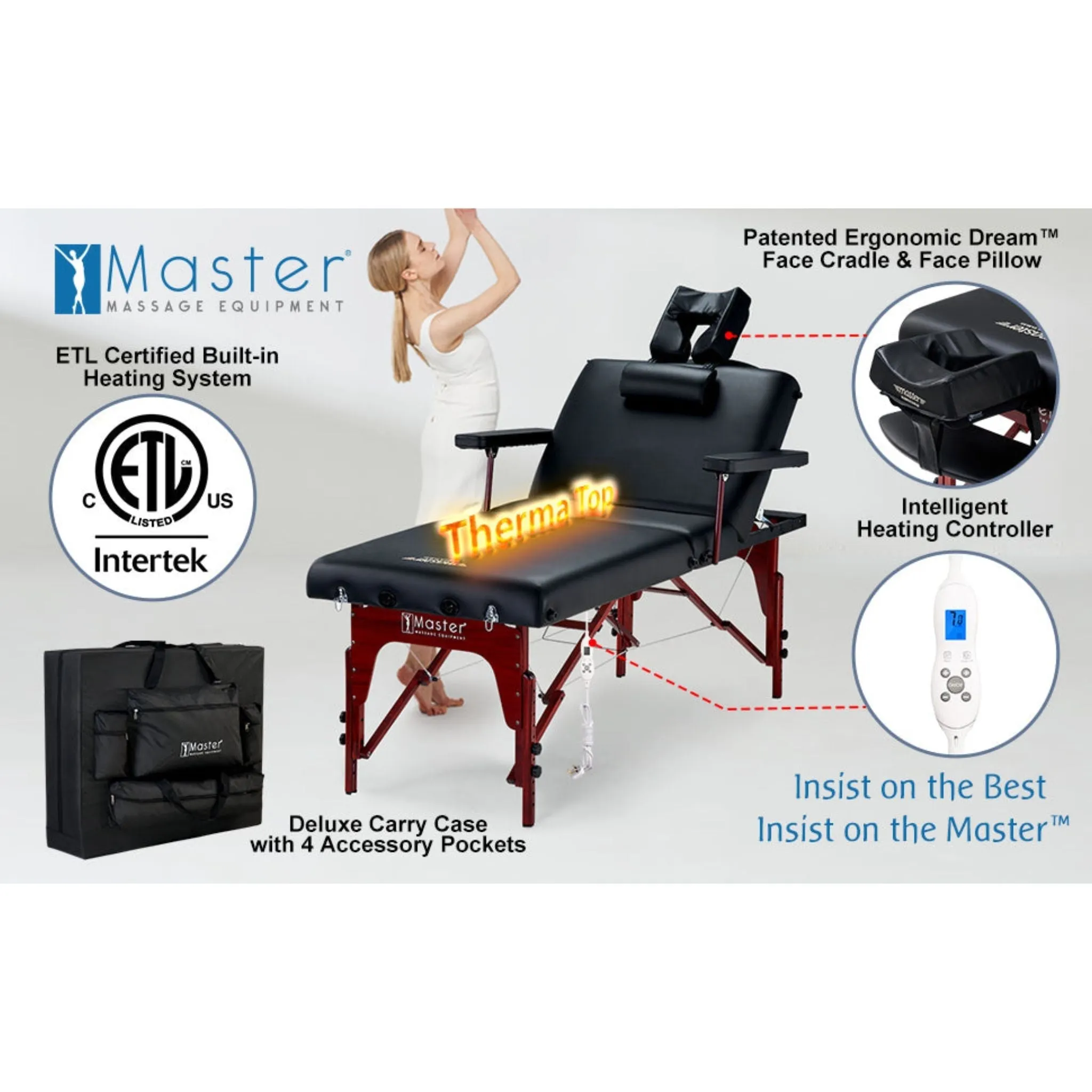 Master Massage 76cm Montclair Salon Therma-Top Ultimate Massage Table and Package