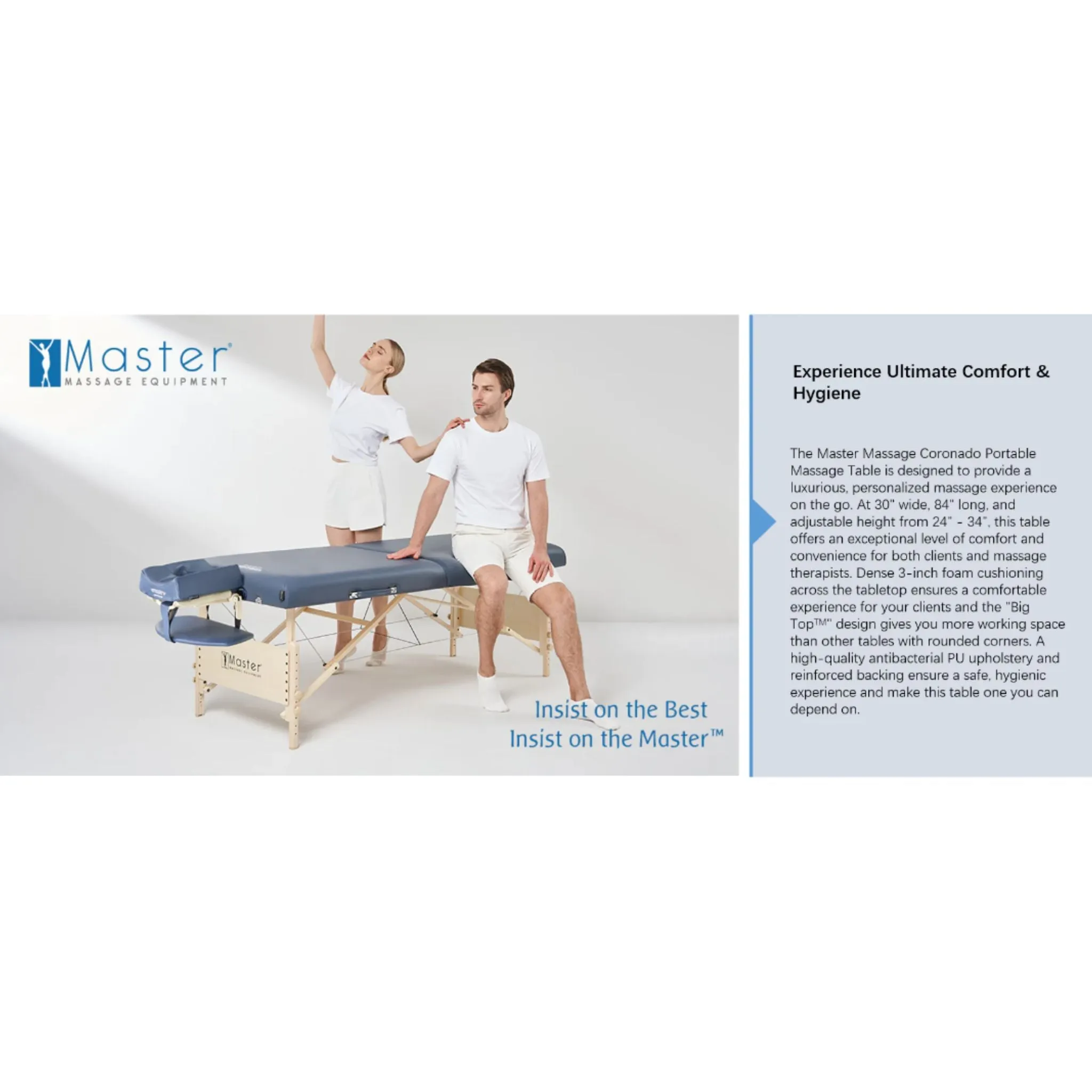 Master Massage CORONADO LX Portable Massage Table with Therma-Top Heating System - 71cm