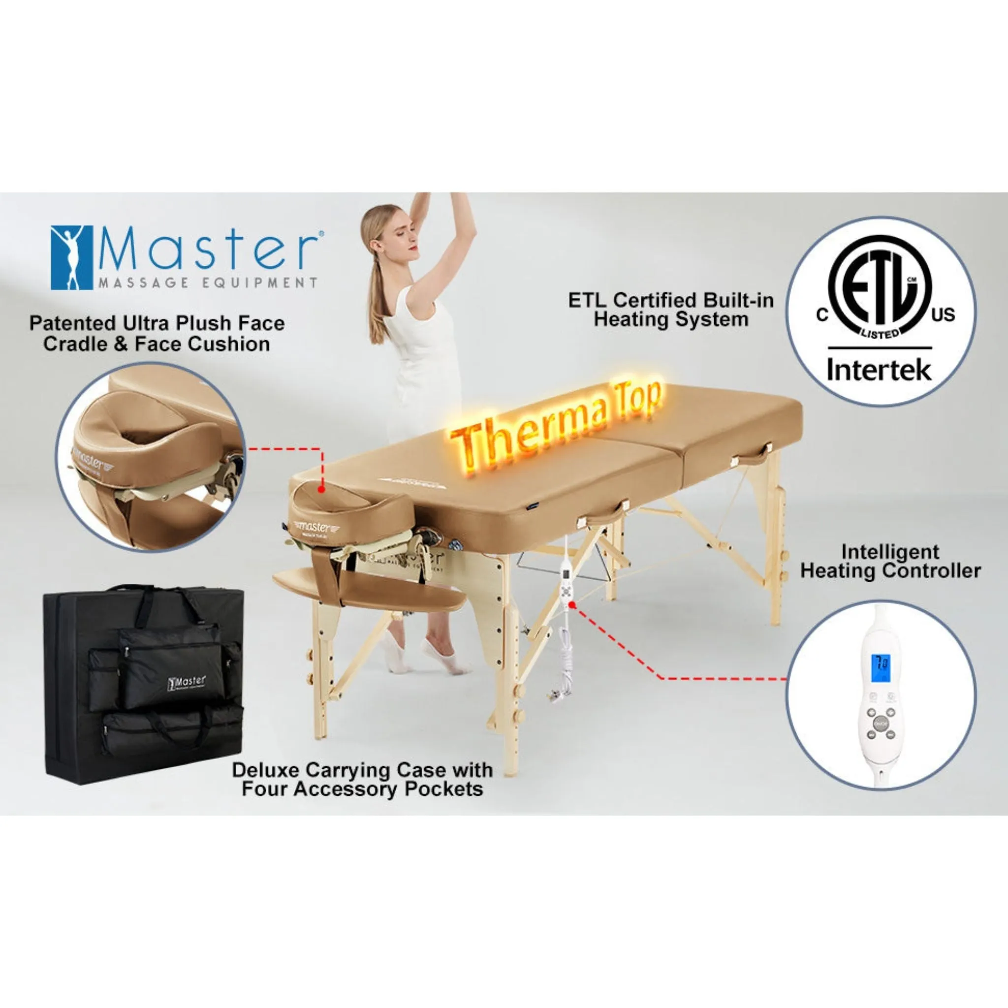 Master Phoenix Therma Top Heated - Portable Massage Table (71 cm)