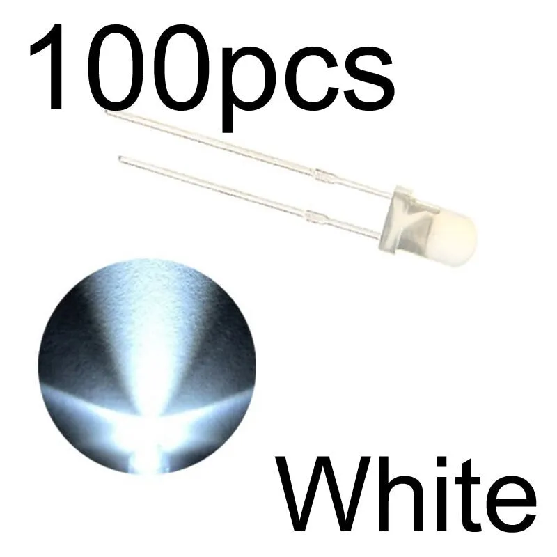 MCIGICM 100pcs 5mm LED diode Light Assorted Kit DIY LEDs Set White Yellow Red Green Blue electronic diy kit Hot sale