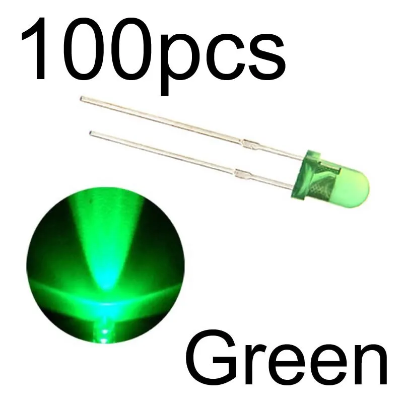 MCIGICM 100pcs 5mm LED diode Light Assorted Kit DIY LEDs Set White Yellow Red Green Blue electronic diy kit Hot sale