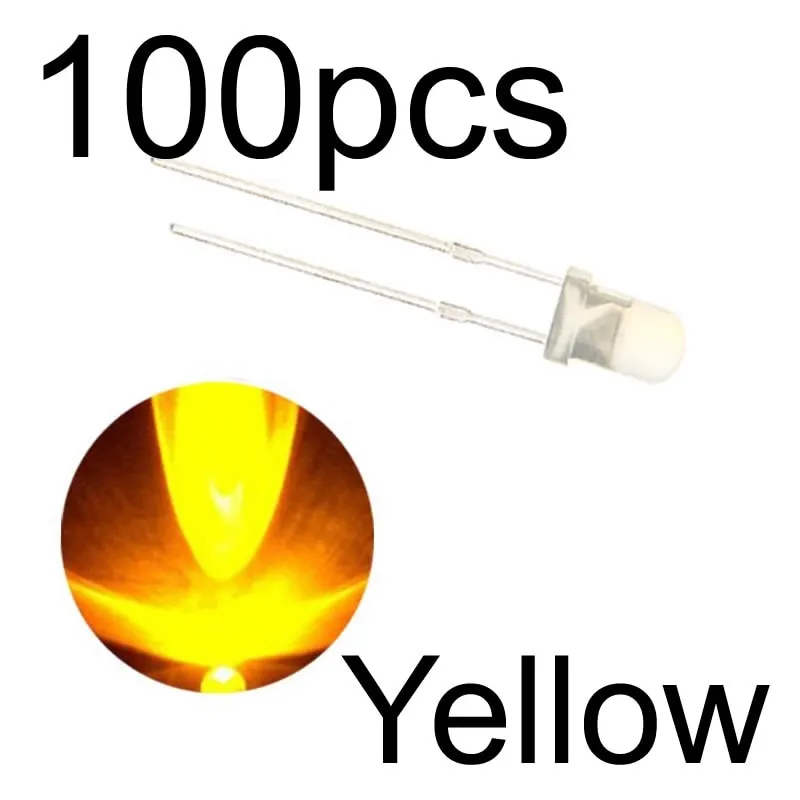 MCIGICM 100pcs 5mm LED diode Light Assorted Kit DIY LEDs Set White Yellow Red Green Blue electronic diy kit Hot sale