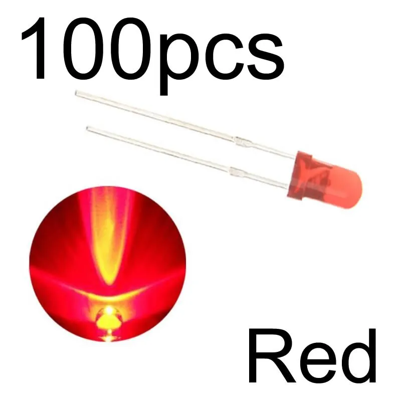 MCIGICM 100pcs 5mm LED diode Light Assorted Kit DIY LEDs Set White Yellow Red Green Blue electronic diy kit Hot sale