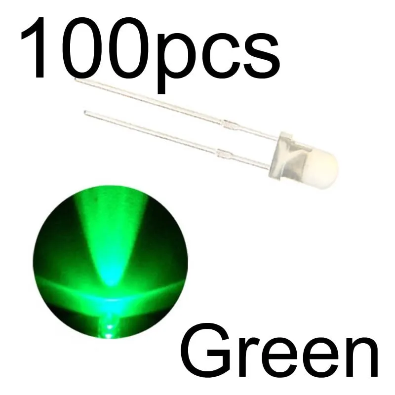 MCIGICM 100pcs 5mm LED diode Light Assorted Kit DIY LEDs Set White Yellow Red Green Blue electronic diy kit Hot sale