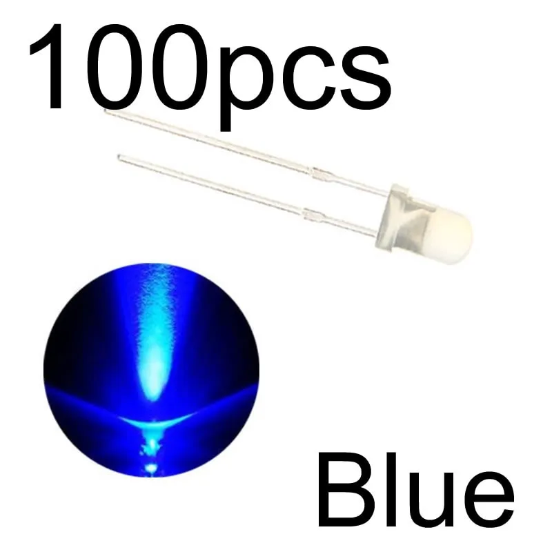MCIGICM 100pcs 5mm LED diode Light Assorted Kit DIY LEDs Set White Yellow Red Green Blue electronic diy kit Hot sale
