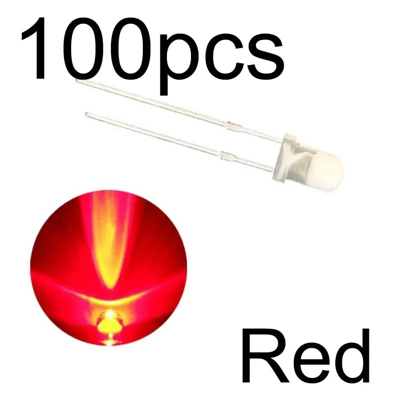 MCIGICM 100pcs 5mm LED diode Light Assorted Kit DIY LEDs Set White Yellow Red Green Blue electronic diy kit Hot sale