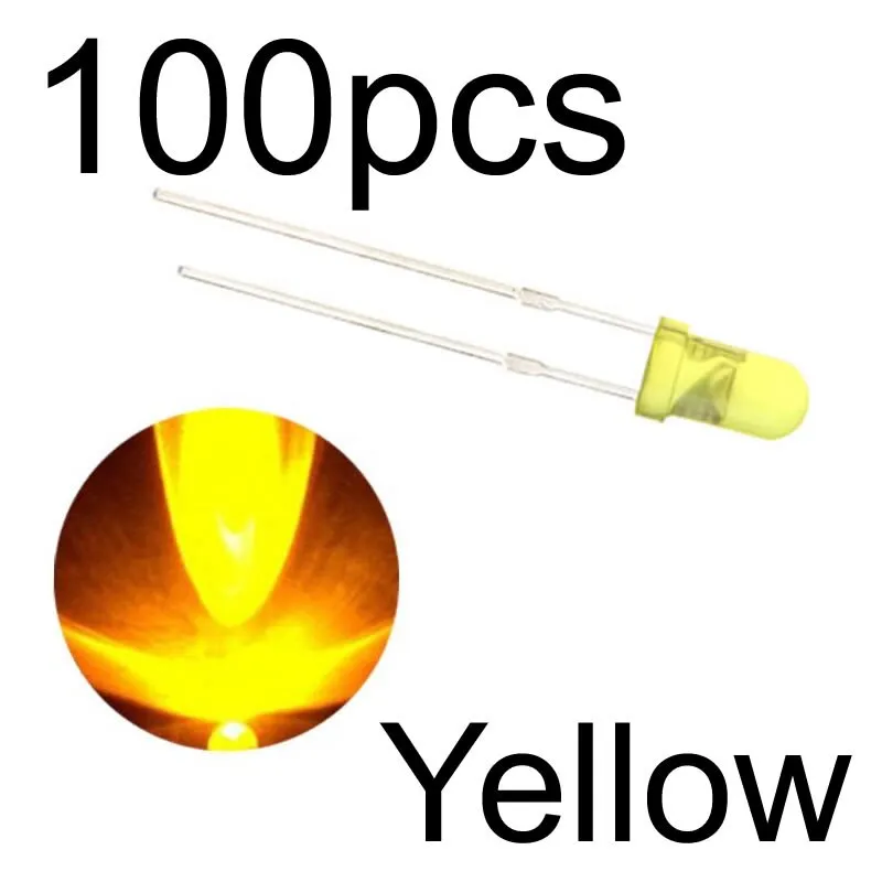 MCIGICM 100pcs 5mm LED diode Light Assorted Kit DIY LEDs Set White Yellow Red Green Blue electronic diy kit Hot sale