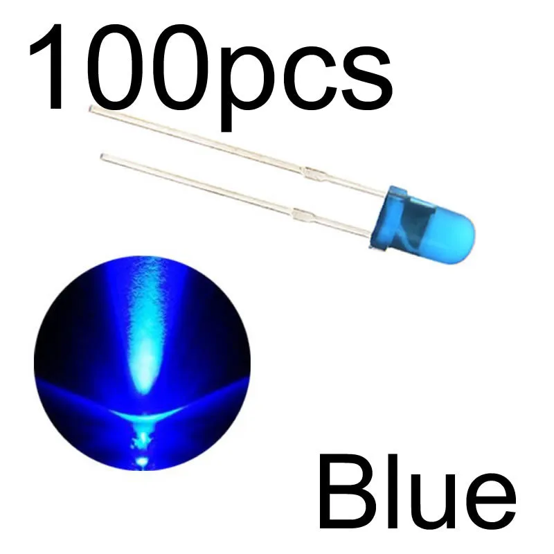 MCIGICM 100pcs 5mm LED diode Light Assorted Kit DIY LEDs Set White Yellow Red Green Blue electronic diy kit Hot sale