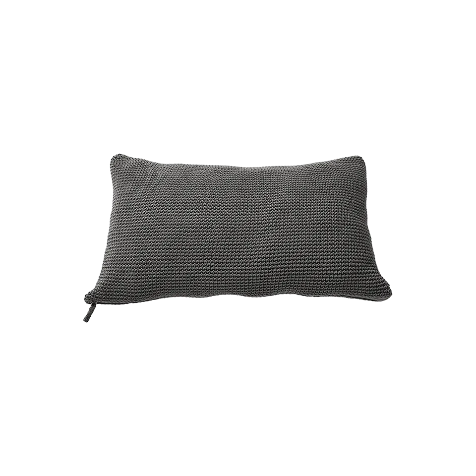 MEND 24" X 16" CROCHET PILLOW, ANTHRACITE