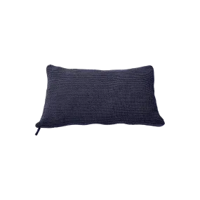 MEND 24" X 16" CROCHET PILLOW, NAVY