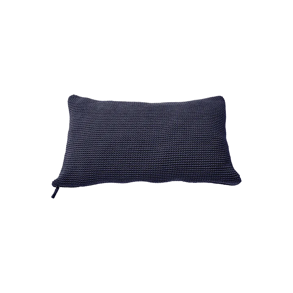 MEND 24" X 16" CROCHET PILLOW, NAVY