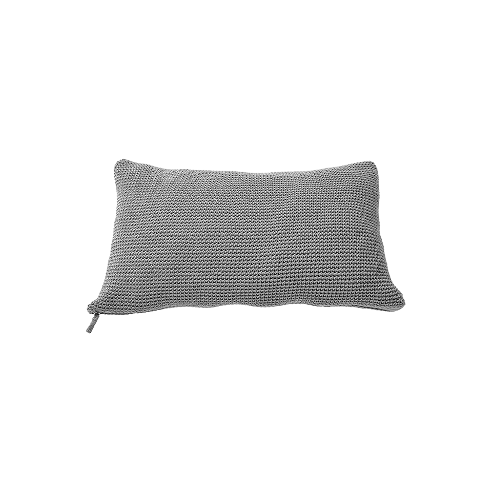 MEND 24" X 16" CROCHET PILLOW, SILVER