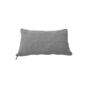 MEND 24" X 16" CROCHET PILLOW, SILVER