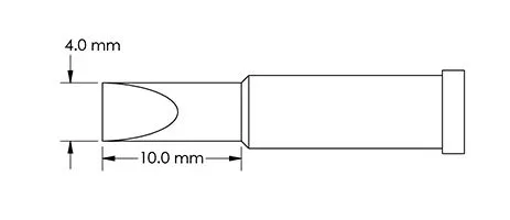 Metcal GT4-CH0040S Chisel Solder Tip, 4.0 x 10mm