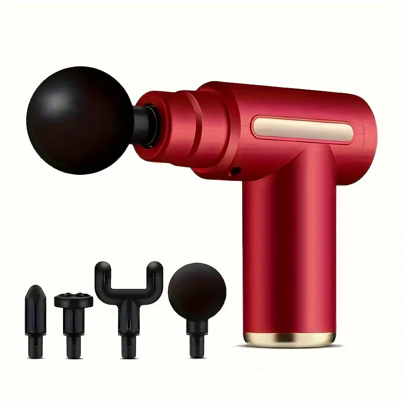 Mini Massage Gun, Muscle Handheld Massage Gun Deep Tissue With 4 Massage Heads For Muscle Relaxation, Gift For Men And Women