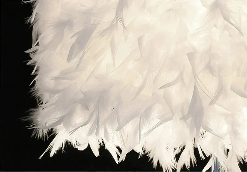 Modern dreamy feather crystal hanging lamp E27 LED lustre pendant lamp fixture bedroom living room hallway kitchen cafe