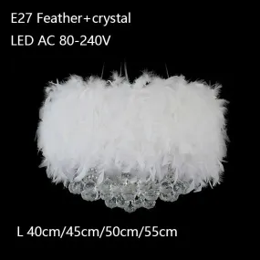 Modern dreamy feather crystal hanging lamp E27 LED lustre pendant lamp fixture bedroom living room hallway kitchen cafe