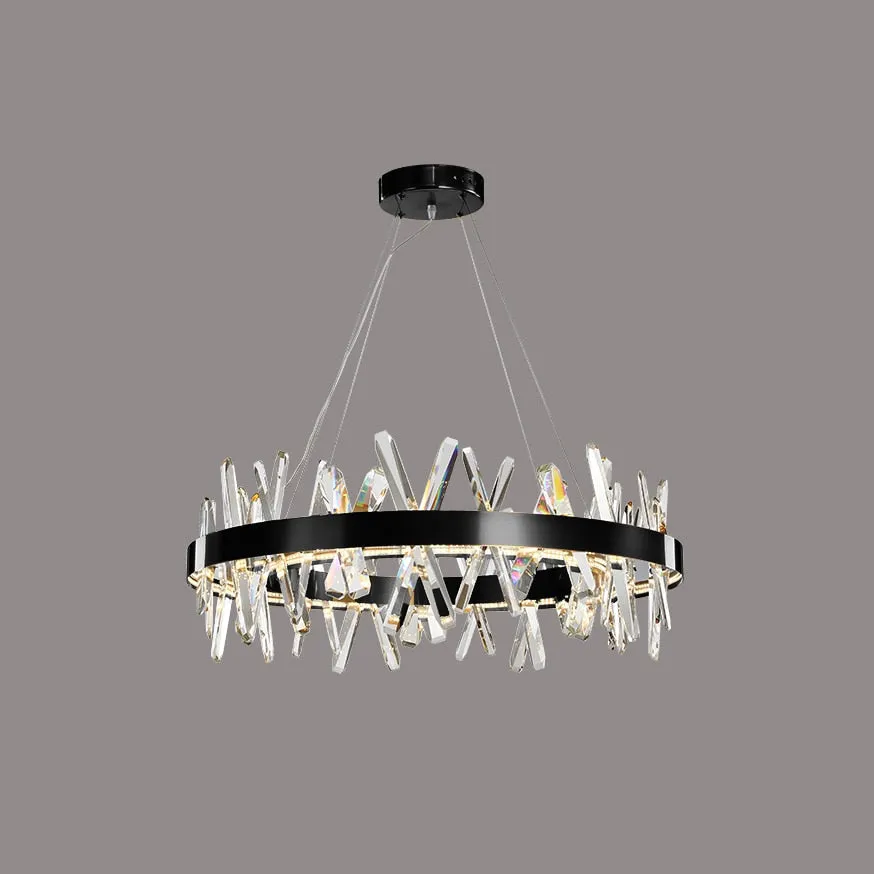 Modern Led Chandelier For Living Room  Dining Room Home Decor Bedroom Round Indoor Lighting Stepless Dimming Crystal Lamps