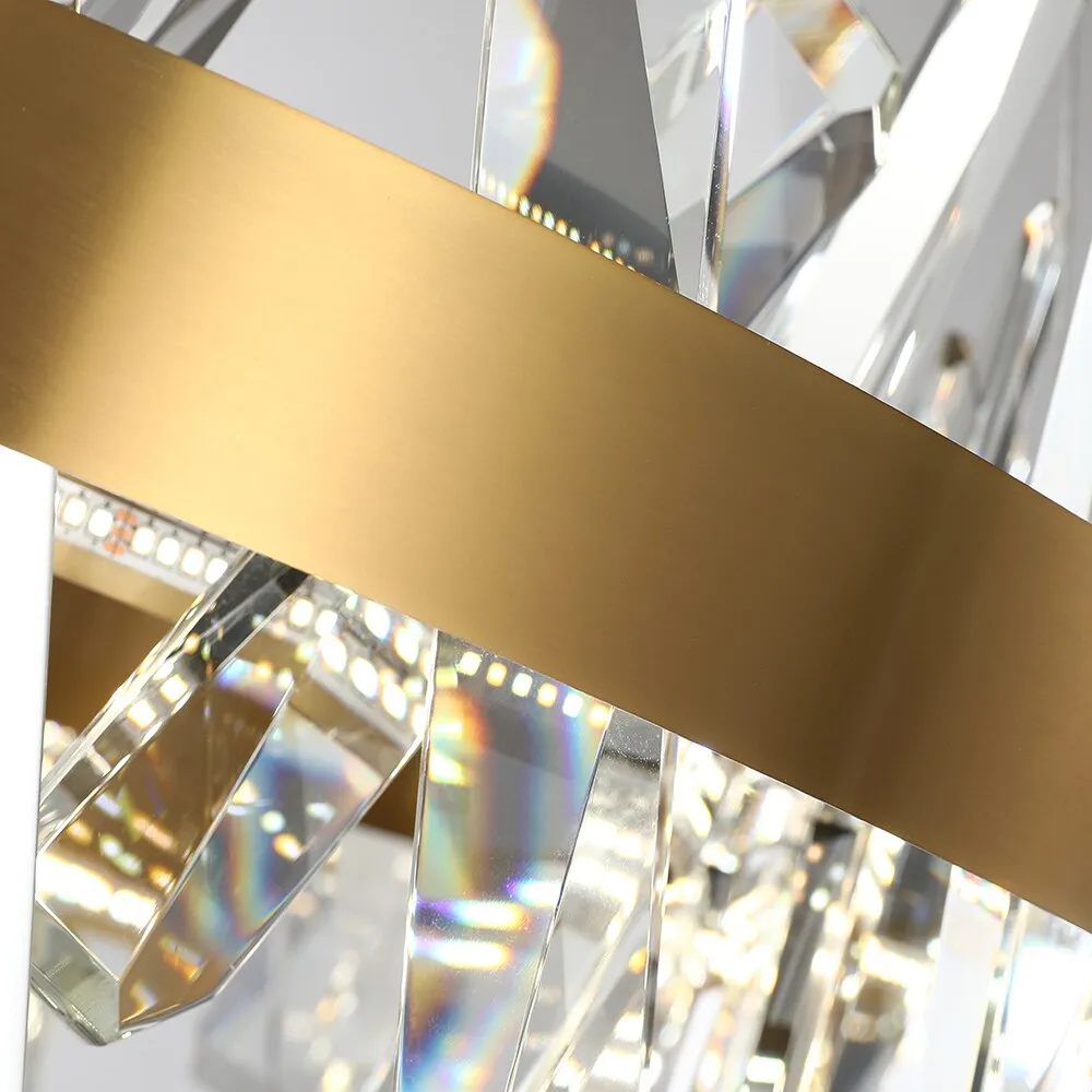 Modern Led Chandelier For Living Room  Dining Room Home Decor Bedroom Round Indoor Lighting Stepless Dimming Crystal Lamps