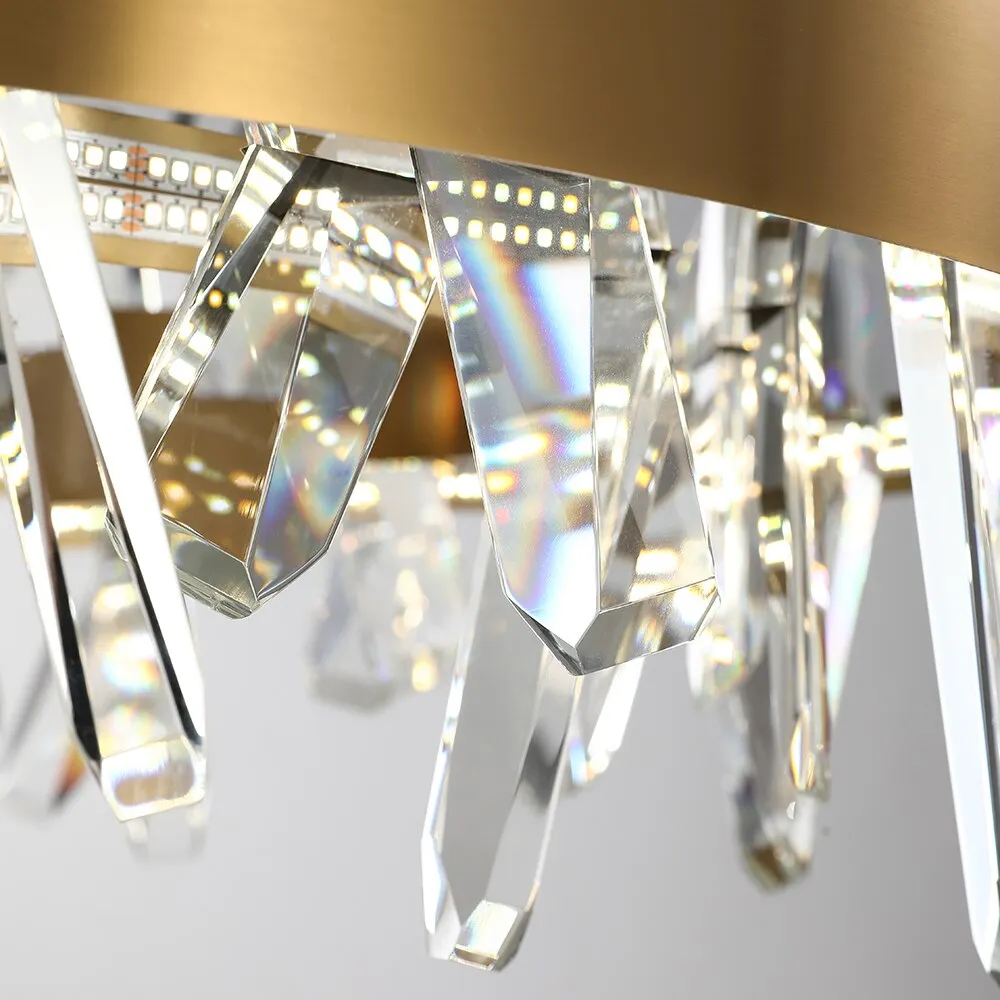 Modern Led Chandelier For Living Room  Dining Room Home Decor Bedroom Round Indoor Lighting Stepless Dimming Crystal Lamps